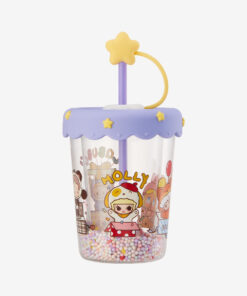 POP BEAN Pajama Party double layered shaking straw cup